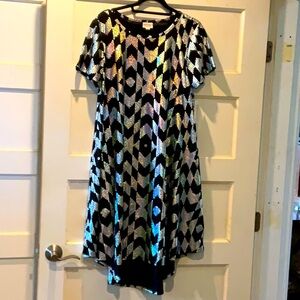 LuLaRoe Black and Silver High Low Dress